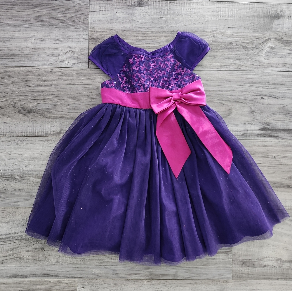 Jona Michelle Purple Dress with Pink Bow
